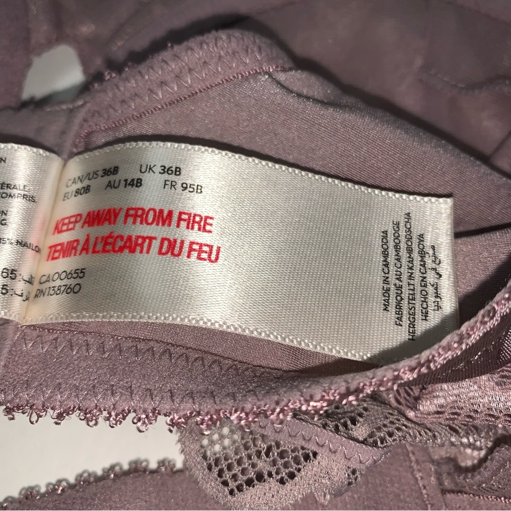 DEESSE size 36 B LACE UNDERWIRE BRA keyhole penningtons addition elle NWT - Picture 10 of 15